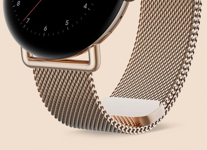 Die Pixel Watch von Google mit Mesh-Armband (Bild: Google)